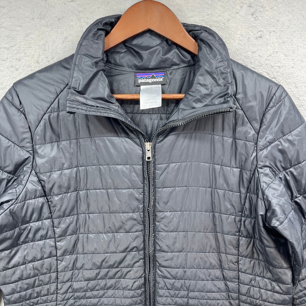 Patagonia Kai Lee Parka Jacket Womens M Black Puffer Quilted Insulated Long Coat View 2